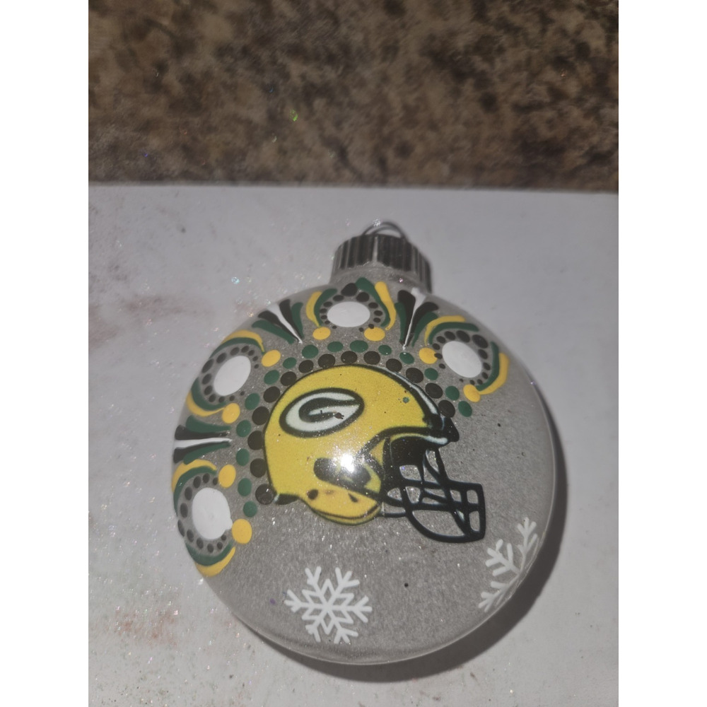 Green Bay Packers Helmet Ornament | 3” Shatterproof Hand-Painted Christmas Decor - Picture 2 of 2